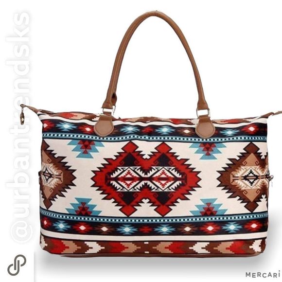 Handbags - Weekender Bag Duffle Bag Large Travel Tote Bag Overnight Atzec Western Print